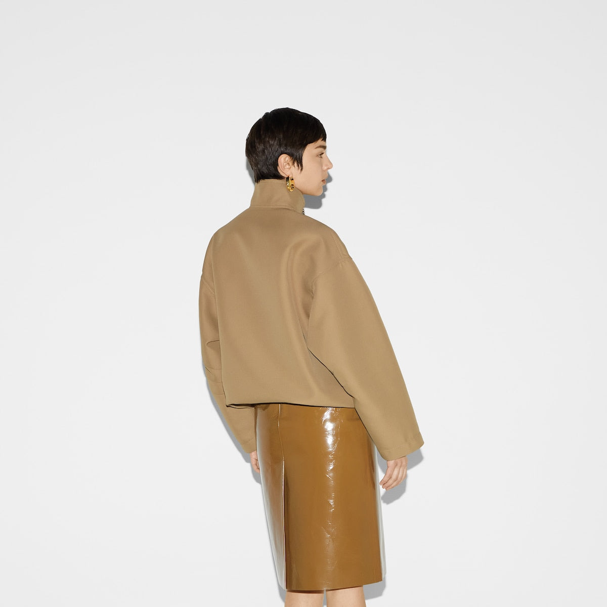 Acetate Gabardine bomber jacket