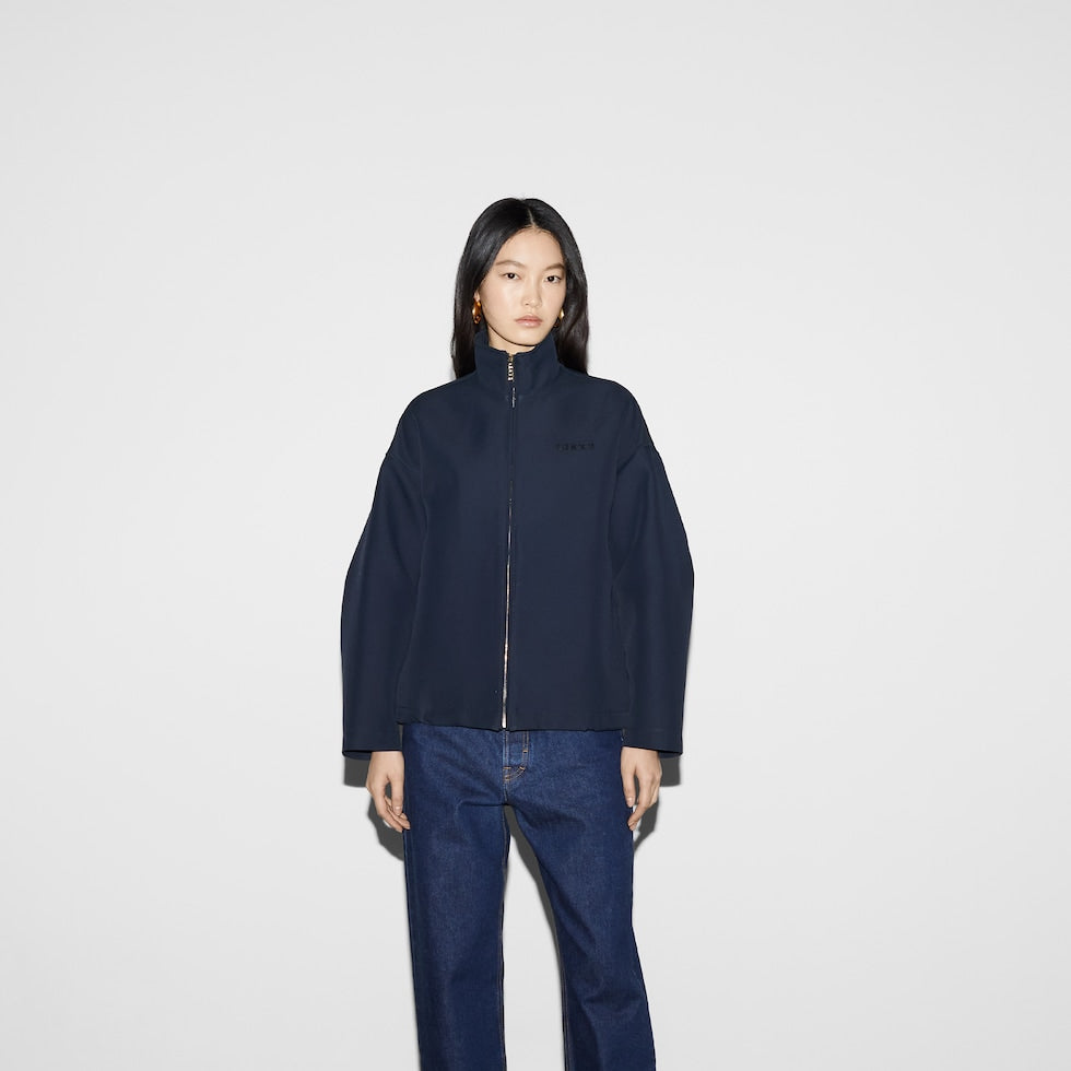 Acetate Gabardine bomber jacket