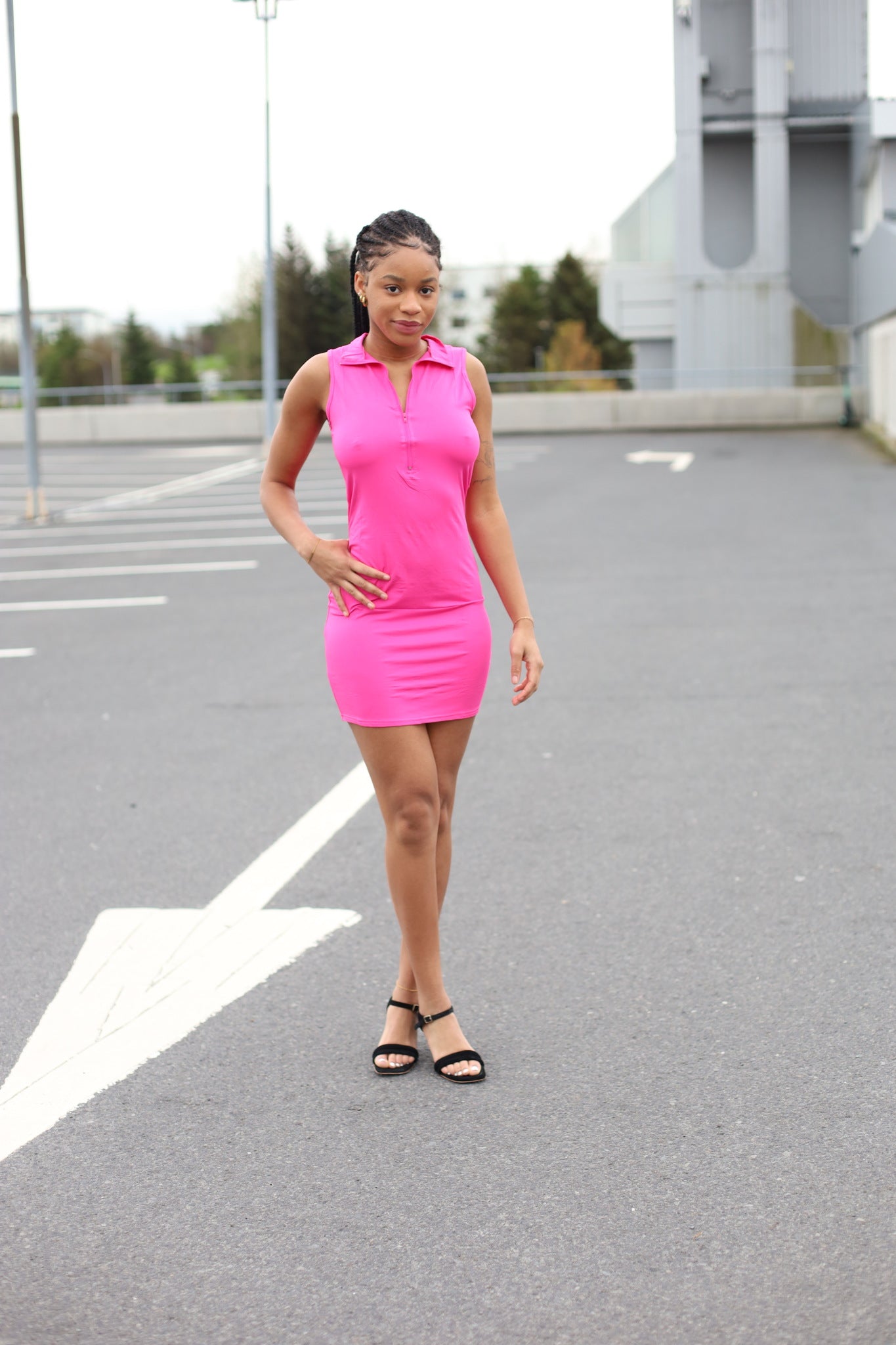Pink D4R Short Sleeveless Dress